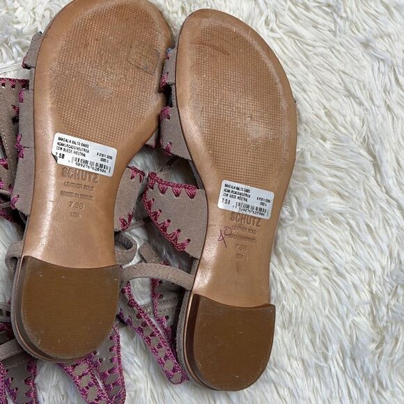 Schutz Willow Lace up Stitched Gladiator Sandals Leather Size 7.5 - Picture 8 of 10